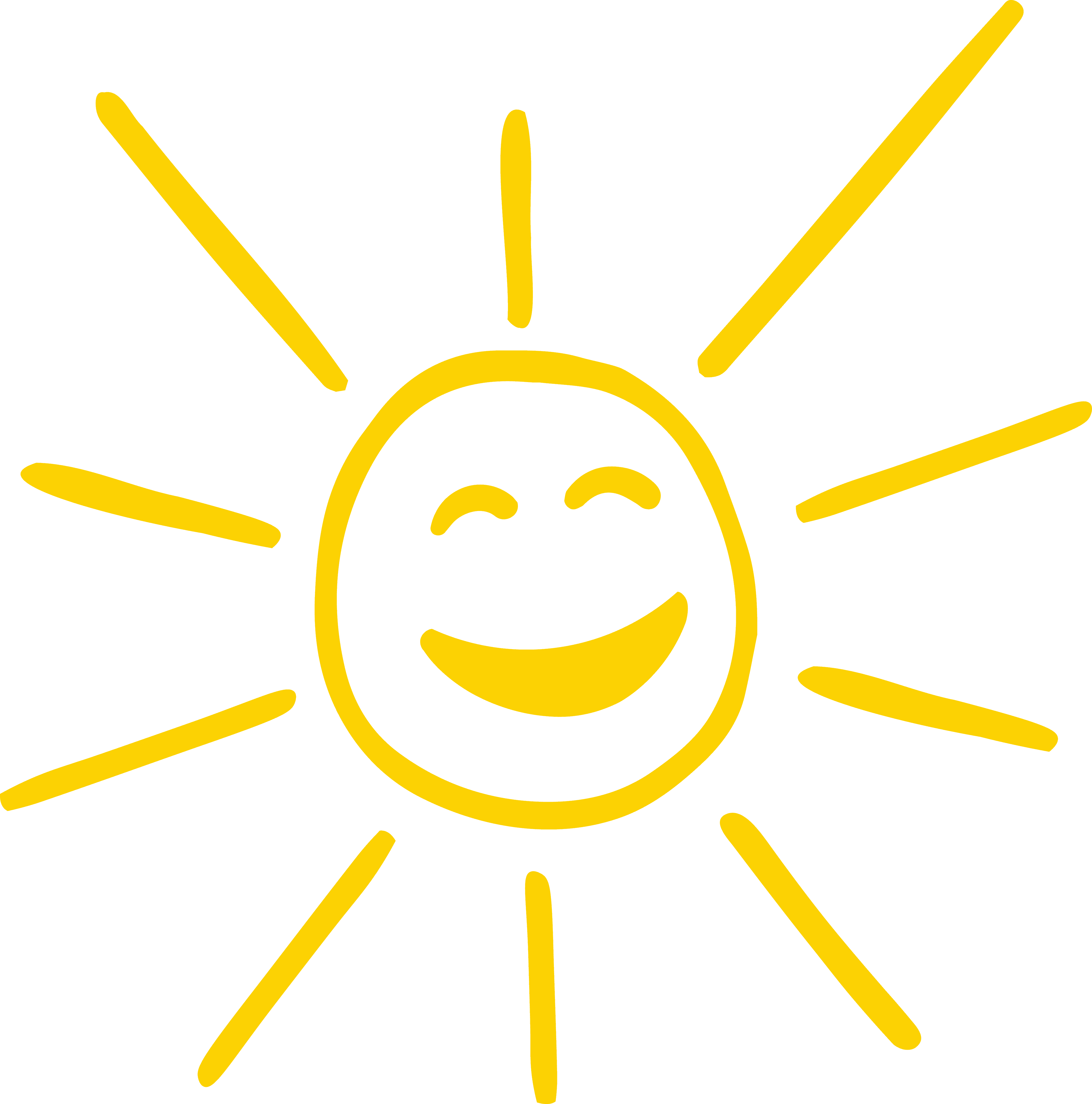 eine gelbe lachende Sonne
